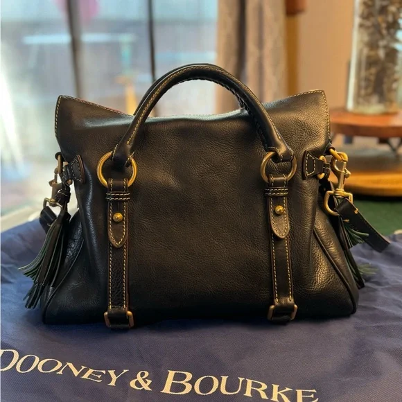 NWOT Dooney & Bourke Navy Florentine Leather Large Satchel - Picture 6 of 16